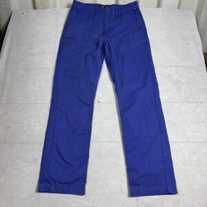 Vans Off The Wall Authentic Mens Chino Pants Blue Relaxed Fit Flat Front Size 29